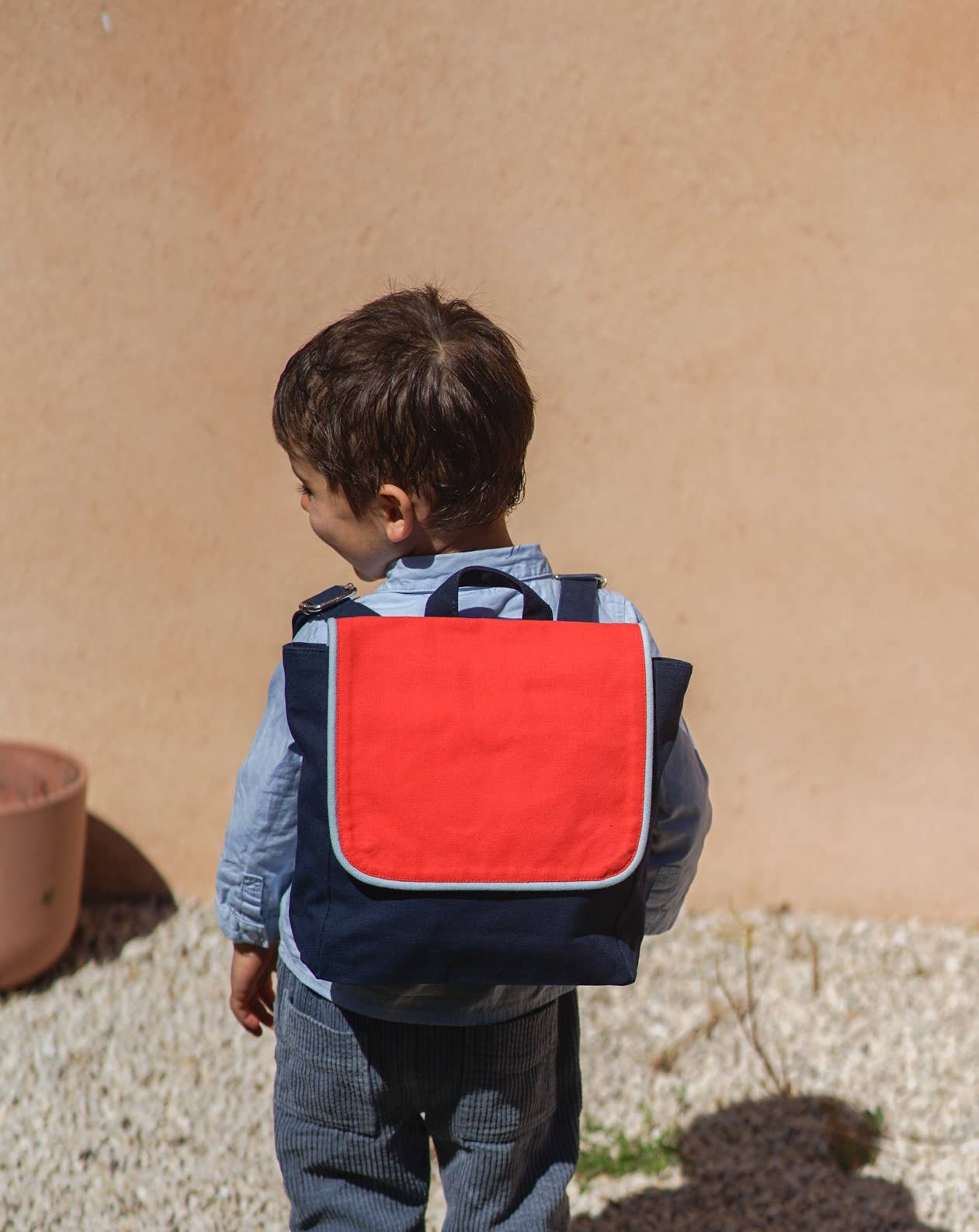 Rugzak rood/marineblauw