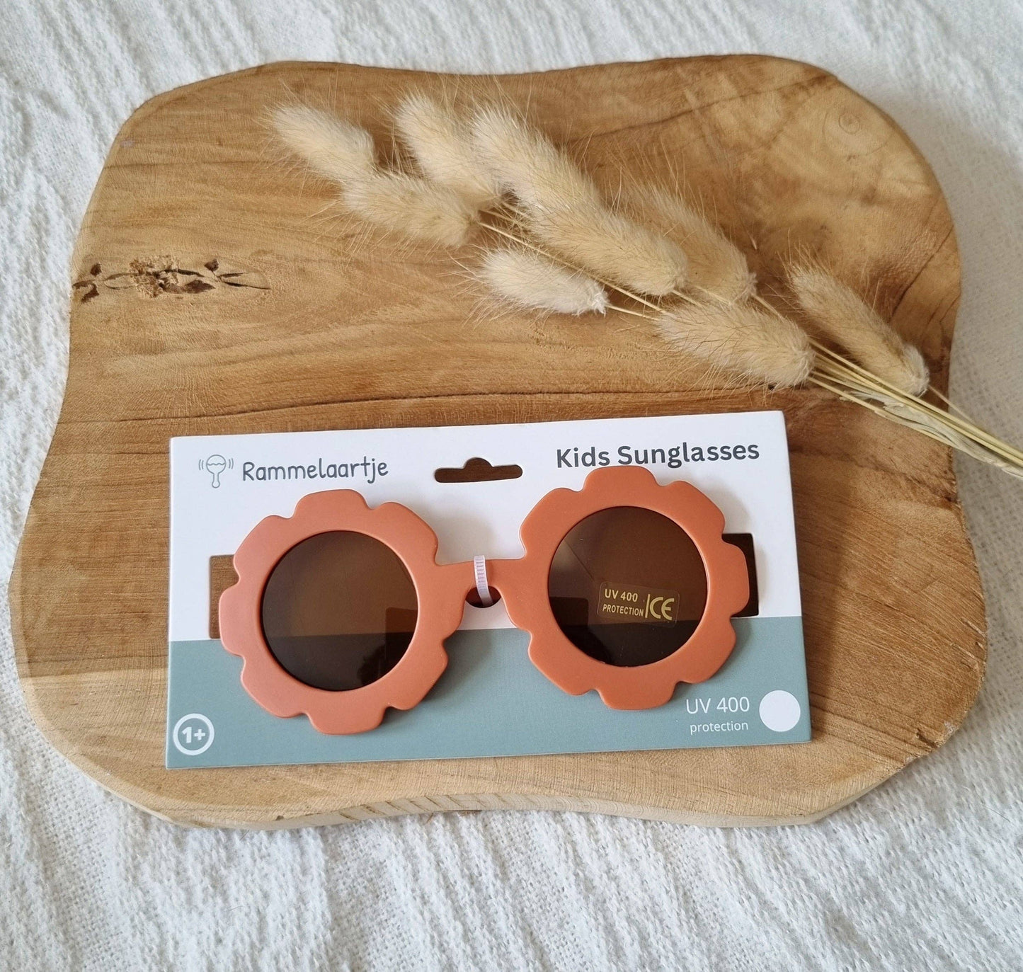 Kinderzonnebril bruin bloem uv 400