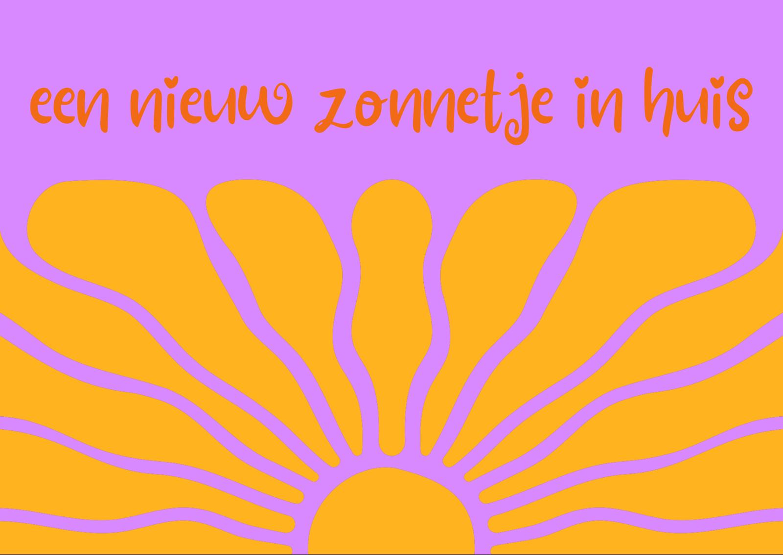 een nieuw zonnetje in huis klein cadeaukaartje