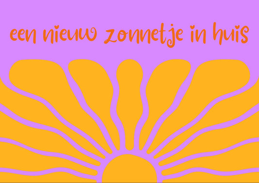 een nieuw zonnetje in huis klein cadeaukaartje