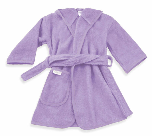 lavendel kleurig badjasje voor kinderen van 1-4 jaar 